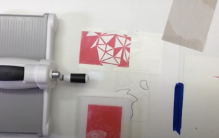 Michelle Rozic monotype printing using the Sizzix Big Shot as a printing press